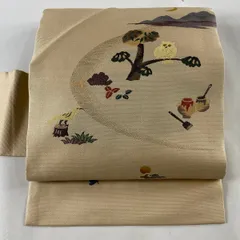 大幅にお値下げ中☆名古屋帯 ふくろう ハート 羽 正絹 着物
