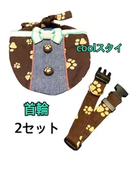 犬coolスタイポケット付き&首輪セット 肉球柄　散歩