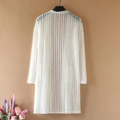 【在庫限り！】 ポケット無し ロングレースカーディガン カーディガン レース 上品 ホワイト 白 ロングカーデ レースカーデ 二次会 結婚式 パーティ フォーマ ル 卒業式 入学式