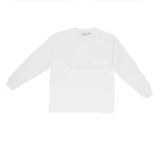 ☆ 06.WHITE ☆ Lサイズ ☆ Goodwear 袖リブ ポケット付き BIG Tシャツ メンズ 長袖tシャツ BIGTシャツ 男性 ロングスリープ ポケット付 袖リブ 長袖Tシャツ 長そで 無地 シンプル ビッグシルエット ビッグＴシャツ