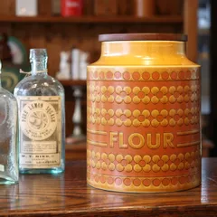 HORNSEA ホーンジー　SAFFRON サフラン　キャニスター　２個セット 訳あり】イギリス ビンテージ ホーンジー コーヒーキャニスター