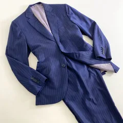 74i12 イタリア製 Brioni ブリオーニ MADISON シングルスーツ セットアップ Super170s生地 ネイビー ストライプ ウール メンズ 男性用 M相当のサムネイル
