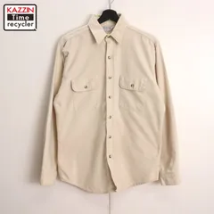 80s USA製 vintage FIVE BROTHER 無地 シャモアクロス 長袖シャツ メンズ 表記Mサイズ