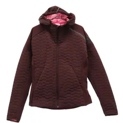 アディダス 総柄 長袖 ジップパーカー S ブラウン系 adidas スウェット ロゴプリント レディース 古着 【231217】