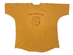 4 未使用品 Lサイズ WAREHOUSE ウェアハウス DOUBLEWORKS ダブルワークス スウェット シャツ 半袖 CAMP BEAR CREEK イエロー系