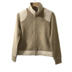 NEW YORKER(ニューヨーカー) ブルゾン サイズM レディース - ベージュ×アイボリー 長袖/ニット/ジップアップ/秋/冬