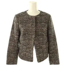 セオリーリュクス theory luxe ツイード ノーカラージャケット 38 黒 ブラック /AT ■OS