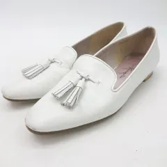 ◇ Θ GINZA Kanematsu 銀座かねまつ シンプル系 タッセルローファー サイズ22 1/2 ホワイト系 レディース E  【1507160017125】