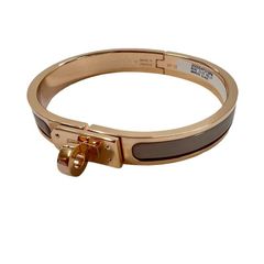 新品未使用 Hermès エルメス Mini clic kelly PM エナメルブレスレット ミニ・クリック・ケリー Marron grace マロングラッセ Rose gold plated ローズゴールドプレーテッド