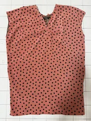 ハ2501-1-3544 ディスコート　Discoat ノースリーブワンピース　水玉ピンク　free