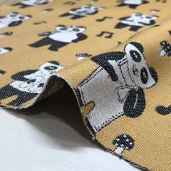 エモエモ　コットンジャガード パンダ　オレンジベージュ　50ｃｍカットクロス
