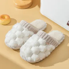 ☆ ホワイト ☆ 36-37(22.5-23cm) ☆ ルームシューズ ふわふわ スリッパ pmyslipper1107 ルームシューズ あったか スリッパ 室内履き 室内 屋内 あたたかい 暖かい すべり止め 滑り止め ふわふわ フワフワ モコモコ もこもこ