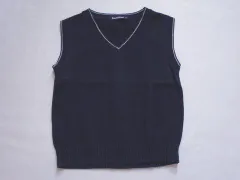 ファミリア familiar アウトレット 子供服 男の子 100cm ニット ベスト 綿100% 紺 春 夏 秋 ★2 トップス ボーイズ 男児 キッズ 【中古】 ユーズド リサイクル こども