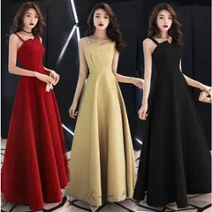 パーティードレス ロングドレス 演奏会 結婚式ドレス カラードレス 花嫁ドレス Aライン キレイめ 二次会 お呼ばれ 発表会 ウェディングドレス フォーマルドレス#cupload34315