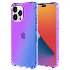 iPhone14 Pro ケース アイフォン14 プロ  グラデーション耐衝撃 ソフト ケース 【Color】 パープル・ブルー