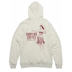 新作★人気★希少品 SURFERS COFFEE HULA GIRL ZIP フーディー パーカ 裏パイル オートミール M~XLサイズ 送料無料 HD-SC-ZHGOM サーファーズコーヒー