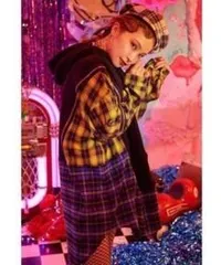 希少/激レア/WEB限定■LiSA×Candy Stripper CHECK SWITCHED HOODIE■リサ x キャンディストリッパー■フリーサイズ/男女兼用