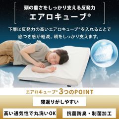 新品　アイリスオーヤマ 枕 低反発 2層構造 サポート高通気性 寝返り 首肩 しっかり支える エアリーピロー ワイド APLW-75 3)ワイド/ホワイト ボディー