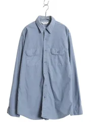 【お得なクーポン配布中!】 70s 80s USA製 ファイブブラザー シャモア クロス 長袖 シャツ メンズ L ヴィンテージ ネルシャツ ヘビーウェイト コットン フランネル 青