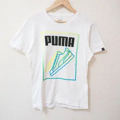 (^w^)b PUMA プーマ スニーカー ライン Tシャツ 半袖 カットソー トップス 丸首 クルーネック プリント ポップ スポーツ 吸汗速乾 ロゴ ラフ タウンユース オシャレ シンプル カジュアル ホワイト 白 メンズ サイズM