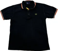 FRED PERRY ☆ カラーリブ◎ 半袖 ポロシャツ ブラック M 春夏 UK スタイル ロック アメカジ ストリート 古着 人気 フレッドペリー■DA282