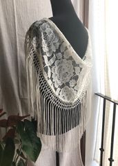 ソニアジョーンズ フラメンコ用 シージョ 花柄刺繍 フリンジ付き | Mercari