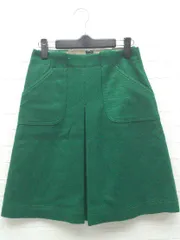 ◇ UNITED ARROWS ユナイテッドアローズ 膝丈 台形 スカート 36 グリーン * 【1002799168403】