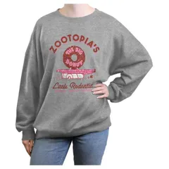 【送料無料】 ディズニー レディース Tシャツ トップス Disney's Zootopia The Big Donut Juniors' Graphic Fleece Heather Gray