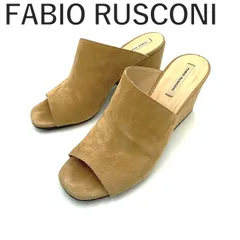 ファビオルスコーニ FABIO RUSCONI サンダル 厚底 スエード ウェッジソール風 ベージュ