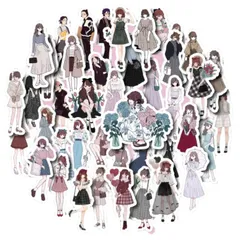 【新着商品】少女 女子 女の子 ガール おしゃれ 人物 かわいい フレークシール 手帳デコ 大容量 日記シール コラージュ素材 素材紙 カレンダー ステッカー (シーズン3（100枚）) シール