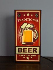 【Lサイズ】BEER ビール トラディショナル バー スナック パブ ビアガーデン 酒場 居酒屋 カフェ レストラン 店舗 自宅 パーティー 宴会 イベント テーブル カウンター サイン ランプ 照明 看板 置物 雑貨 ライトBOX 電飾看板 電光看板