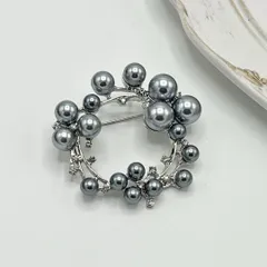 BC085-a ブローチ コサージュ パールデザイン おしゃれ フォーマル