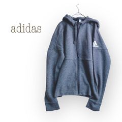 adidas アディダス【M】 パーカー フード付き カジュアル ジェンダーレス スポーツ ロゴ入り　羽織　防寒 a337