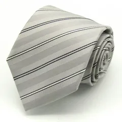 スーツセレクト ブランド ネクタイ ストライプ柄 シルク PO  メンズ グレー SUIT SELECT 【中古】