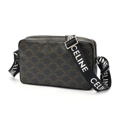 セリーヌ / CELINE　ミディアム メッセンジャーバッグ　197202DND.38OS　トリオンフキャンバス　ブラック 【中古】 商品番号 S-158140