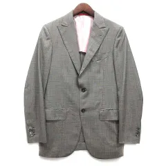イザイア ISAIA グレゴリー GREGORY テーラード ジャケット 2B ピークドラペル ウール グレー 42 春夏のサムネイル