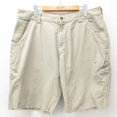 W36/古着 ディッキーズ Dickies ショート パンツ ショーツ メンズ リップストップ コットン ベージュ カーキ 25apr28 中古 ボトムス 短パン