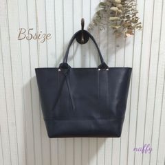 B5サイズ ネイビー☆カウレザートートバッグ