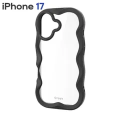 エレコム iPhone17 ケース ハイブリッド カバー 衝撃吸収 磁気吸着対応メタルステッカー付 ストラップホール付 ストラップホールシート付 背面クリア Grippy ブラック PM-A25AFCWAVEBK  【普通郵便にて5営業日以内発送】