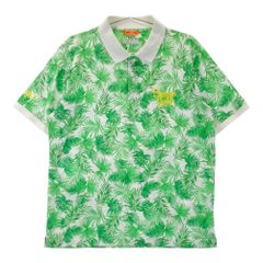 ☆美品☆ BEAMS GOLF ポロシャツ 日本製 ワッペン 花柄 総柄 緑 L