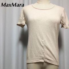 Max Maraマックスマーラ 半袖ニットケーブル編み ベージュ イタリア製 M Max Maraマックスマーラ 半袖ニットケーブル編み ベージュ イタリア製
