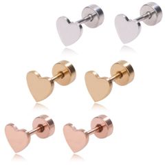 【ハートピアス 色：シルバー／ゴールド／ローズゴールド 3カラーセット】[Adelina Style] ハート ピアス スタッドピアス ステンレス レディース 金属アレルギー対応 両耳 プレゼント
