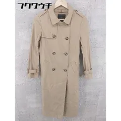■ ◎ nano universe ナノ ユニバース ベルト付 長袖 トレンチ コート サイズ36 ベージュ レディース  【1002801914196】