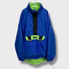 ☆FIRST DOWN☆90s☆ファーストダウン☆アノラックパーカー☆ナイロンプルオーバー☆ブルー☆L☆F25M