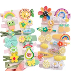 ヘアクリップ子供用 ヘアピン 女の子向け 豪華28点 セットヘアゴム ヘアアクセサリー 髪留め DEVENTORZ 子供 おしゃれ キッズ 女の子 髪飾り カラフル 可愛い 誕生日 プレゼント （グリーン）