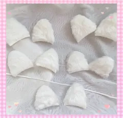 猫耳パーツ　白　5セット