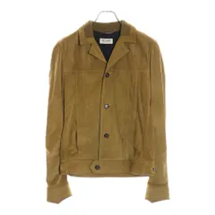 希少 イヴサンローラン スウェード レザージャケット グリーン ゴールド 金 M 希少 イヴサンローラン スウェード レザージャケット グリーン