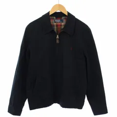 ポロ バイ ラルフローレン Polo by Ralph Lauren ジャケット ブルゾン スウィングトップ 刺繍 M 黒 JR-RL-LW-0130 /TK ■MU