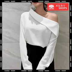オフショルダーブラウス オフショルダー シャツブラウス レディース 肩出し プルオーバー オフィスカジュアル ワンショルダー トップス きれいめ セクシー ブラウス 春 着やせ 無地 OLコーデ おしゃれ 大人女性 秋 アシンメトリー CH24TPS-035
