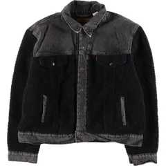 古着 リーバイス Levi's シェルパトラッカージャケット ブラックデニムボアジャケット メンズXL相当/eaa526436